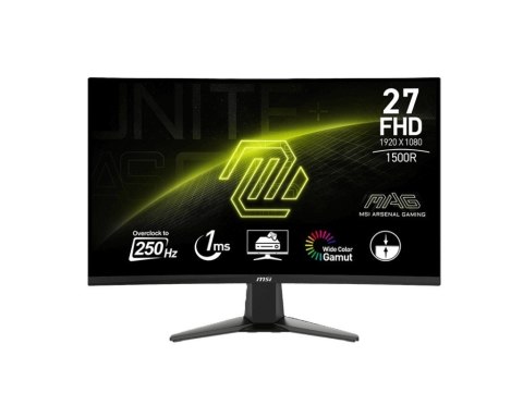Monitor 27 cali MAG 27C6X LED/FHD/Curved/250Hz/czarny Monitor 27 cali MAG 27C6X LED/FHD/Curved/250Hz/czarny