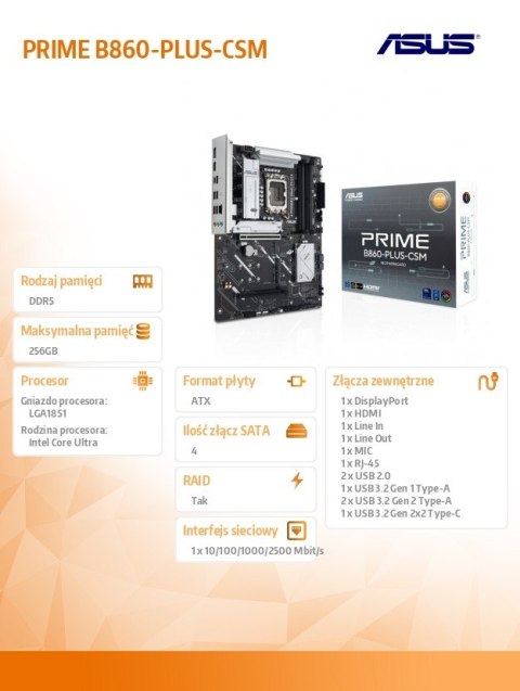 Płyta główna PRIME B860-PLUS-CSM Płyta główna PRIME B860-PLUS-CSM