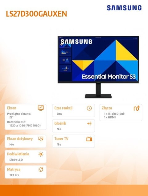 Monitor 27 cali LS27D300GAUXEN Monitor 27 cali LS27D300GAUXEN