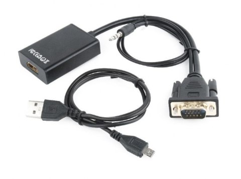 Konwerter VGA do HDMI 15 cm czarny Konwerter VGA do HDMI 15 cm czarny