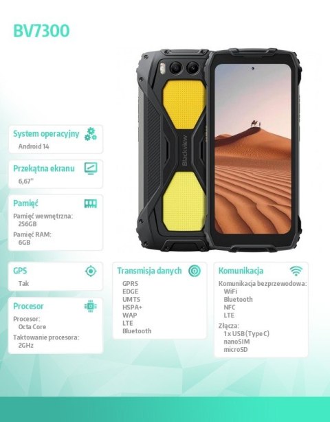 Smartfon BV7300 6/256GB czarny Smartfon BV7300 6/256GB czarny