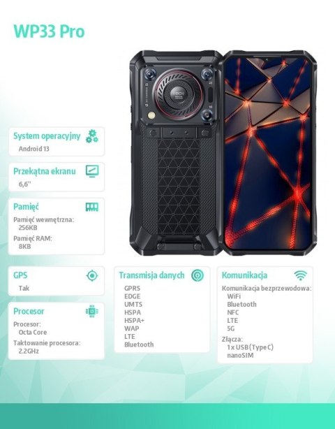 Smartfon WP33 Pro 5G 8/256GB szary