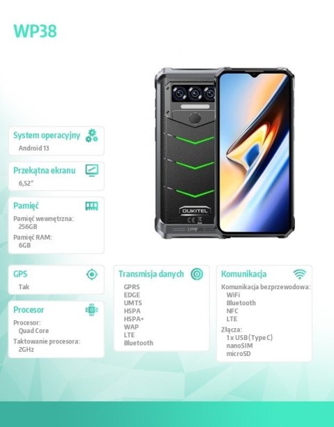 Smartfon WP38 6/256GB zielony