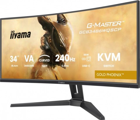 Monitor G-Master 34 cale GCB3486WQSCP-B1,VA,UWQHD,240HZ,0.4ms,1500R,HDR400,500cd,21:9,HDMI (2.1), USB-C dock 95W, RJ45, 2x5W, KV