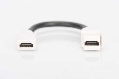 Moduł Keystone HDMI z kablem 12cm, łącznik do gniazd i pustych paneli, żeński/żeński, biały