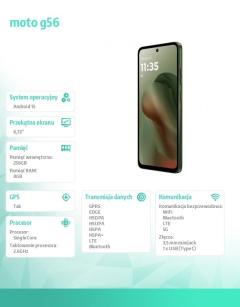 Smartfon moto g56 G5 8/256, Dill-green