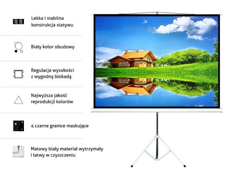 Ekran projekcyjny MC-536 na stojaku 72" 4:3 145x110