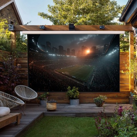 Ekran projekcyjny elektryczny MC-561 135 300x168cm 16:9 sterowanie ścienne i z pilota