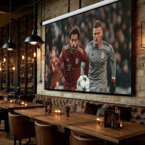 Ekran projekcyjny elektryczny MC-561 135 300x168cm 16:9 sterowanie ścienne i z pilota