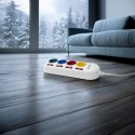 Listwa zasilająca z wyłącznikami 4 gniazda + 2xUSB przedłużacz MCE229W Biała
