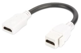 Moduł Keystone HDMI z kablem 12cm, łącznik do gniazd i pustych paneli, żeński/żeński, biały