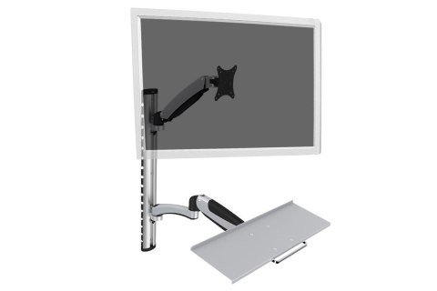 Ramię naścienne pojedyncze, 1xLCD + klawiatura, max. 27", max. 8kg, uchylno-obrotowe 360° (PIVOT) Ramię naścienne pojedyncze, 1xLCD + klawiatura, max. 27", max. 8kg, uchylno-obrotowe 360° (PIVOT)
