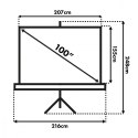 Ekran projekcyjny MC-595 na stojaku 100 4:3 200x150