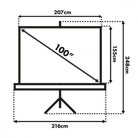 Ekran projekcyjny MC-595 na stojaku 100 4:3 200x150