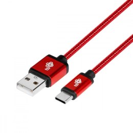 Kabel USB-USB C 1.5m rubinowy sznurek