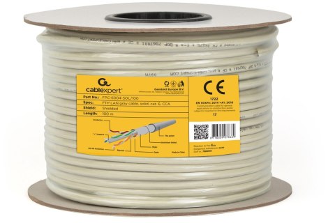 Kabel FTP KAT 6 drut 100m szary