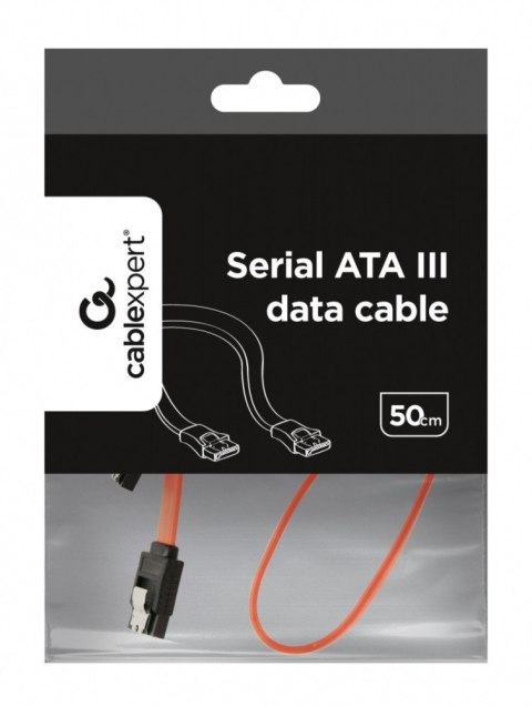 Kabel SATA DATA III metalowe zatrzaski 50cm
