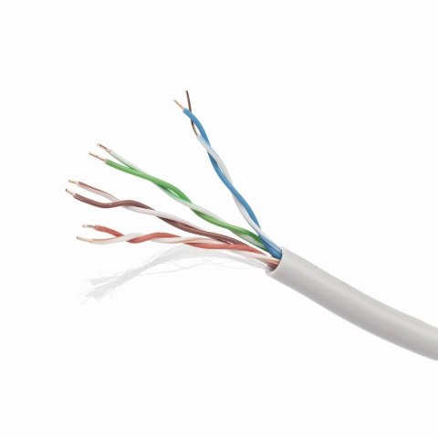 Kabel UTP KAT 5e drut AWG 24 305M szary
