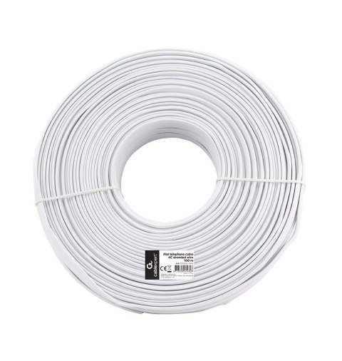 Kabel telefoniczny 4 żyły biały 100m rolka linka