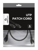 Patch cord Kat.6 UTP 0.25m czarny