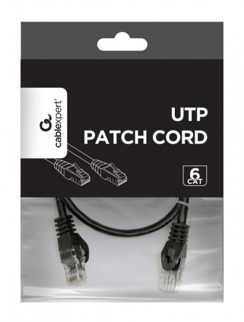 Patch cord Kat.6 UTP 0.5m czarny