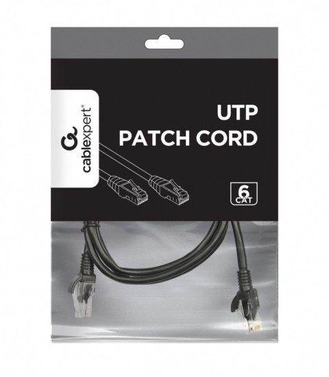 Patch cord Kat.6 UTP 1m czarny