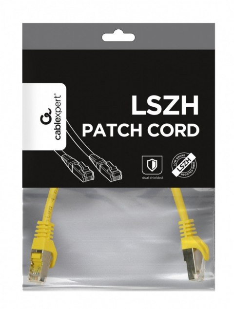 Patch cord Kat.6A S/FTP LSZHCU 0.25m żółty