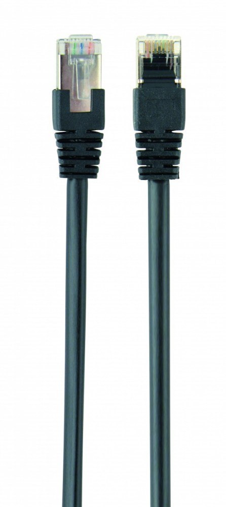Patch cord ekranowany FTP kat.6 osłonka zalewana 0.5m czarny