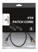 Patch cord ekranowany FTP kat.6 osłonka zalewana 0.5m czarny