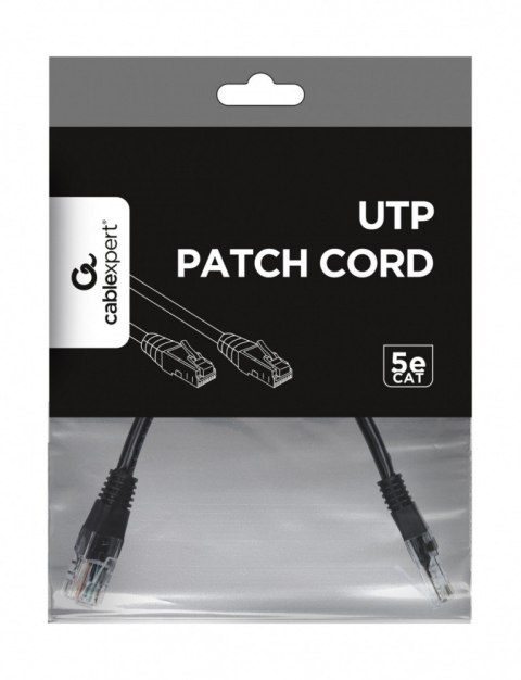 Patch cord kat.5e osłonka zalewana 0.25m czarny