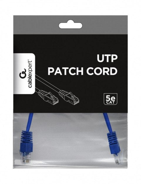 Patch cord kat.5e osłonka zalewana 0.25m niebieski