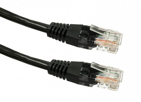 Kabel Patchcord miedziany kat. 6 RJ45 UTP 1m czarny Kabel Patchcord miedziany kat. 6 RJ45 UTP 1m czarny