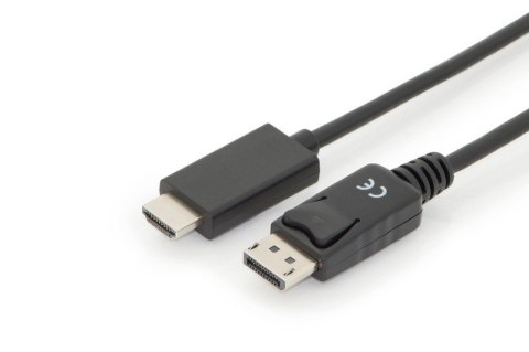 Kabel adapter DisplayPort 1.2 z zatrzaskiem 4K 60Hz UHD Typ DP/HDMI A M/M czarny 3m Kabel adapter DisplayPort 1.2 z zatrzaskiem 4K 60Hz UHD Typ DP/HDMI A M/M czarny 3m