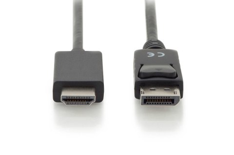 Kabel adapter DisplayPort 1.2 z zatrzaskiem 4K 60Hz UHD Typ DP/HDMI A M/M czarny 3m Kabel adapter DisplayPort 1.2 z zatrzaskiem 4K 60Hz UHD Typ DP/HDMI A M/M czarny 3m