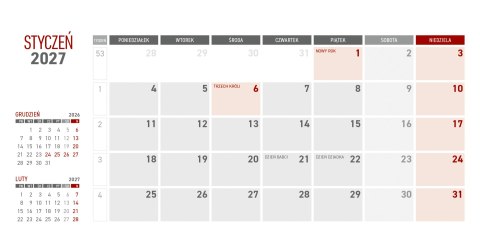 Kalendarz z notesem mieisęczny klejony KB064B granat Wokół Nas