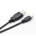Kabel USB - Mini USB 1.8m. czarny