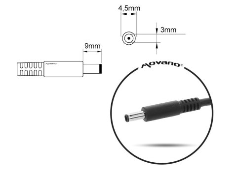 Zasilacz 19.5v 2.31a (4.5x3.0 pin) - Dell 45W Zasilacz 19.5v 2.31a (4.5x3.0 pin) - Dell 45W