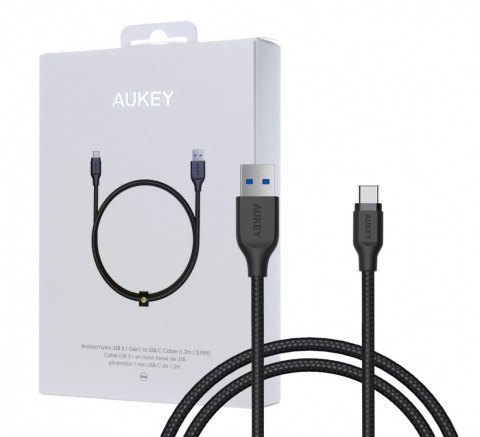 CB-AC1 kabel USB-C - USB-A 1.2m 60W PD 3A 5Gbps 20V FCP AFC Quick Charge nylonowy oplot czarny CB-AC1 kabel USB-C - USB-A 1.2m 60W PD 3A 5Gbps 20V FCP AFC Quick Charge nylonowy oplot czarny