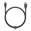 CB-AC1 kabel USB-C - USB-A 1.2m 60W PD 3A 5Gbps 20V FCP AFC Quick Charge nylonowy oplot czarny