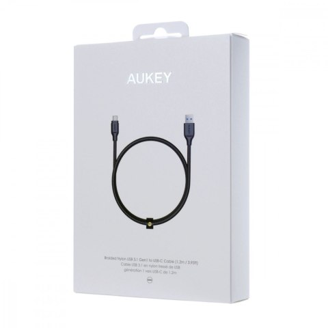CB-AC1 kabel USB-C - USB-A 1.2m 60W PD 3A 5Gbps 20V FCP AFC Quick Charge nylonowy oplot czarny CB-AC1 kabel USB-C - USB-A 1.2m 60W PD 3A 5Gbps 20V FCP AFC Quick Charge nylonowy oplot czarny