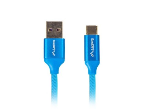 Kabel Premium USB CM - AM 2.0 1m niebieski 5A, pełna miedź Kabel Premium USB CM - AM 2.0 1m niebieski 5A, pełna miedź