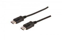 Kabel połączeniowy DisplayPort z zatrzaskami 1080p 60Hz FHD Typ DP/DP M/M czarny 1m