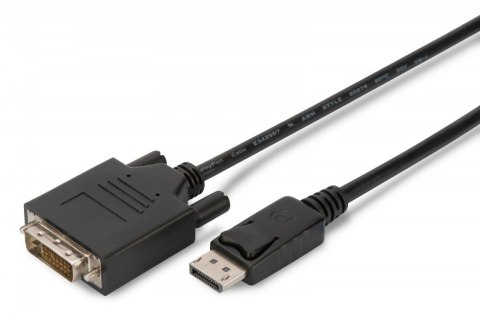 Kabel DisplayPort z zatrzaskiem 1080p 60Hz FHD Typ DP/DVI-D (24+1) M/M 2m Kabel DisplayPort z zatrzaskiem 1080p 60Hz FHD Typ DP/DVI-D (24+1) M/M 2m