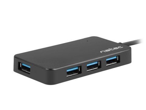 Koncentrator USB 4 porty Moth USB 3.0 czarny Koncentrator USB 4 porty Moth USB 3.0 czarny