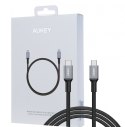CB-CD6 kabel USB-C - USB-C 2m 60W PD 3A 20V nylonowy oplot czarny