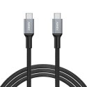 CB-CD6 kabel USB-C - USB-C 2m 60W PD 3A 20V nylonowy oplot czarny