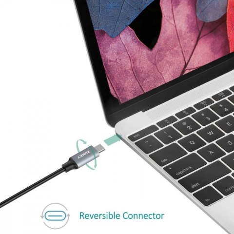 CB-CD6 kabel USB-C - USB-C 2m 60W PD 3A 20V nylonowy oplot czarny CB-CD6 kabel USB-C - USB-C 2m 60W PD 3A 20V nylonowy oplot czarny