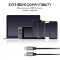 CB-CD6 kabel USB-C - USB-C 2m 60W PD 3A 20V nylonowy oplot czarny