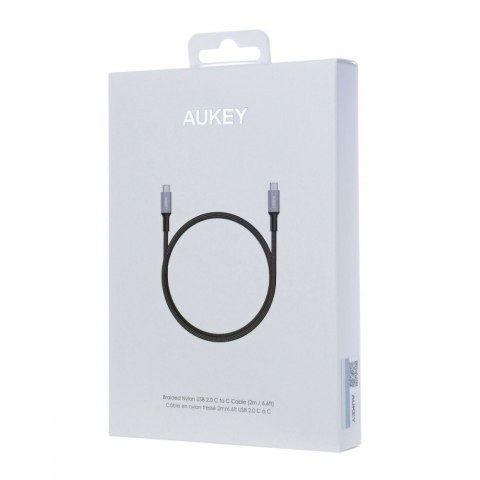 CB-CD6 kabel USB-C - USB-C 2m 60W PD 3A 20V nylonowy oplot czarny CB-CD6 kabel USB-C - USB-C 2m 60W PD 3A 20V nylonowy oplot czarny