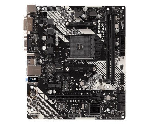 Płyta główna B450M-HDV R4.0 AM4 2DDR4 VGA/DVI/HDMI/M.2 uATX Płyta główna B450M-HDV R4.0 AM4 2DDR4 VGA/DVI/HDMI/M.2 uATX